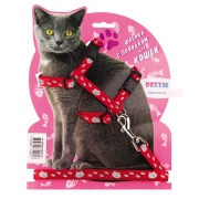 Шлейка м поводком Dezzie "Мордочки кошачьи"